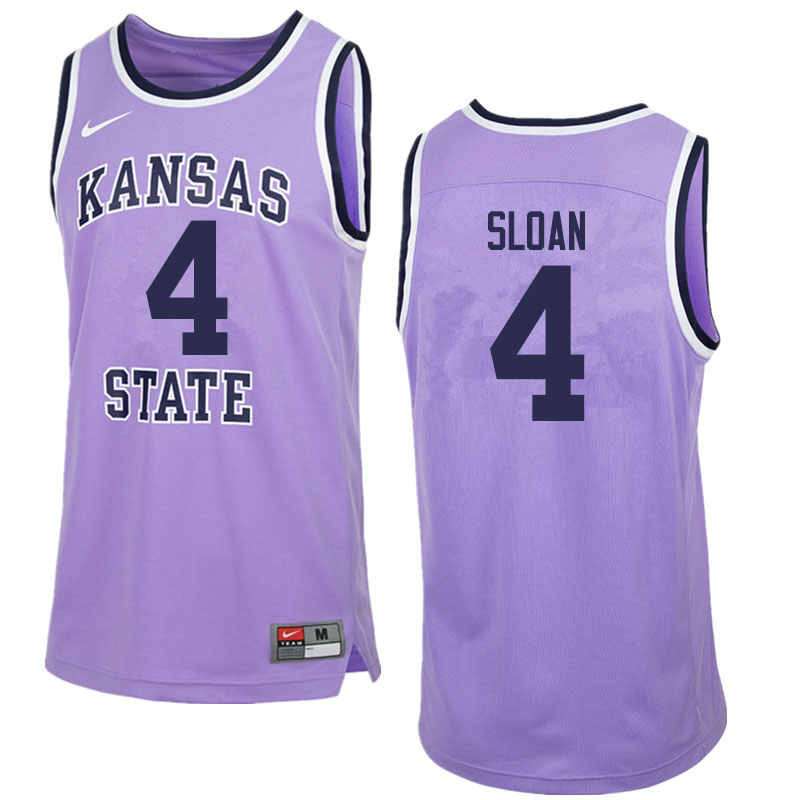 Men #4 David Sloan Kansas State Wildcats College Basketball Jerseys Sale-Purple - Click Image to Close